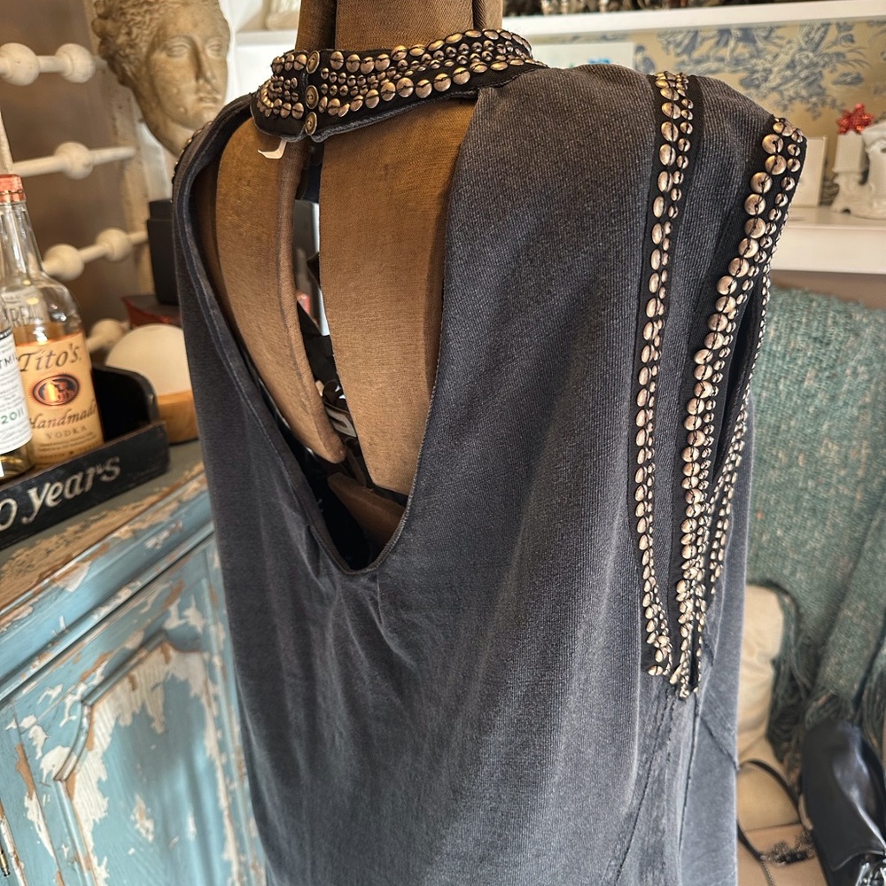 Free People Black Backless Embellished Top - Picture 7 of 8
